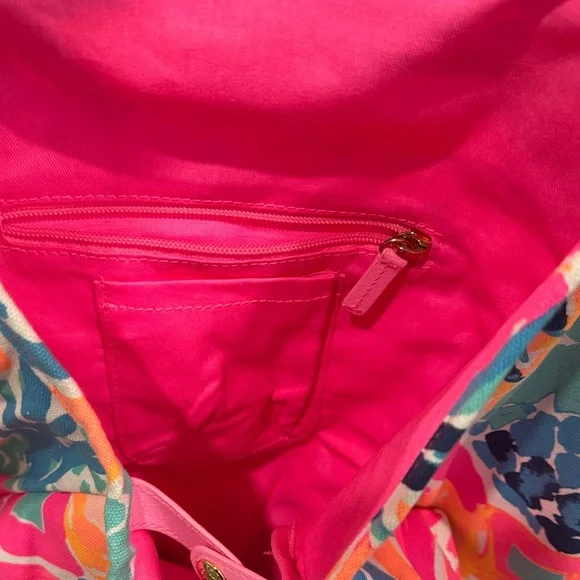 Lilly Pulitzer Pink and Blue Tropical Tote - Picture 6 of 8